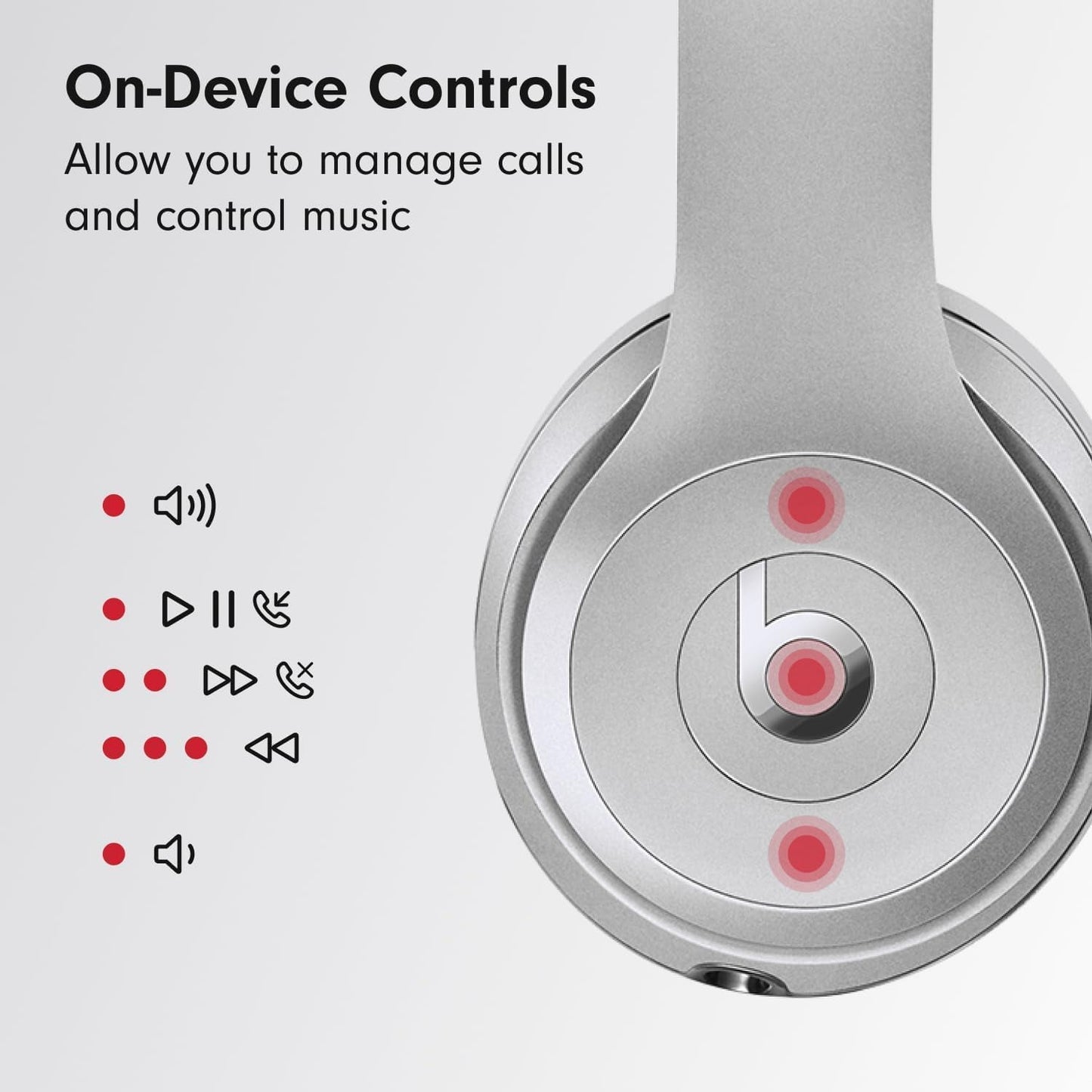 Dre Beats Solo3 Wireless On-Ear Headphones (Silver) Bundle with More Accessories