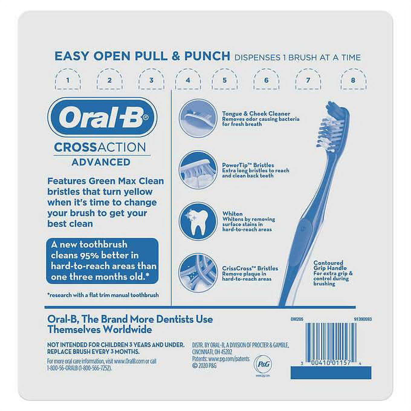 Oral-B CrossAction Advanced Toothbrushes, 8-pack - Medium