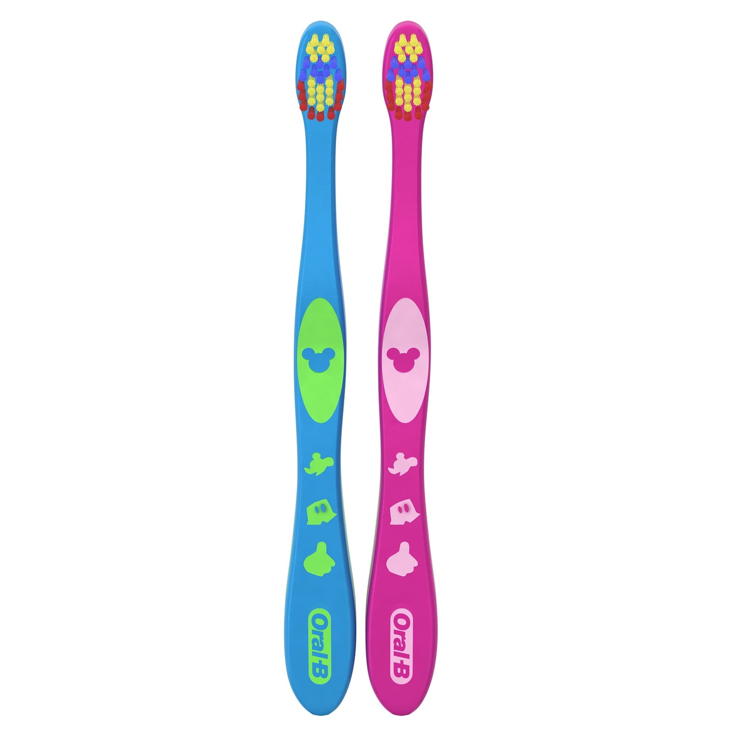 Oral-B Kids Disney's Mickey and Minnie Soft Bristle Manual Toothbrush, 2 Count