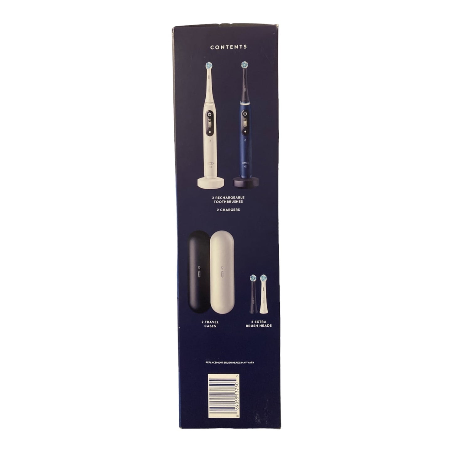 Oral-B iO Series 7 Electric Toothbrush, Sapphire Blue & White Alabaster (2 Pack)