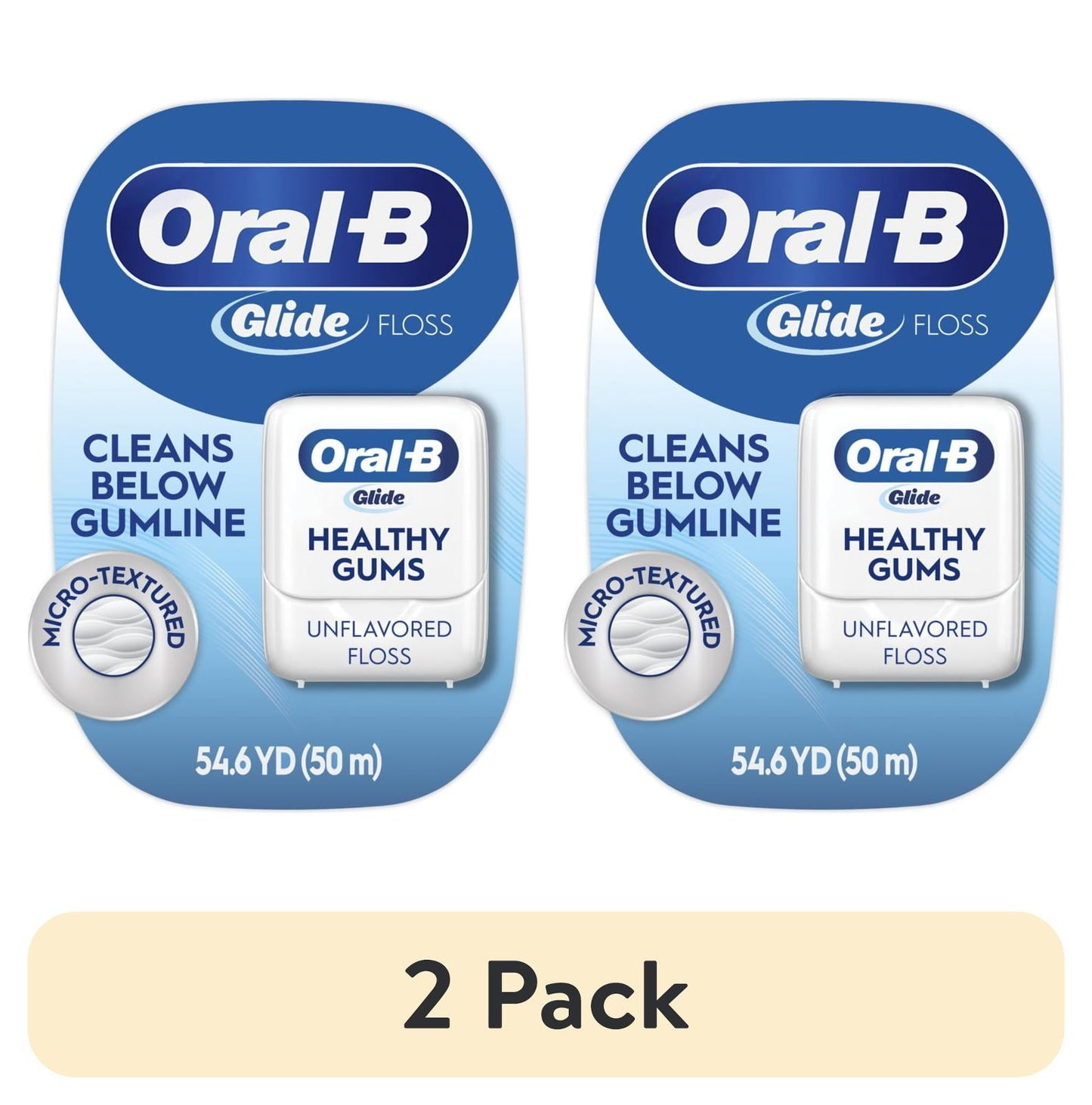 Oral-B Floss, Glide Healthy Gums Unflavored Dental Floss, Smooth, Strong, Shred Resistant 50m
