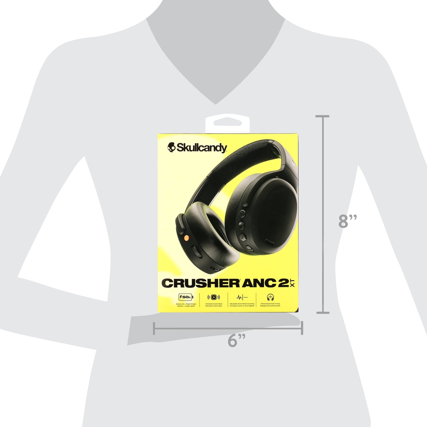 Skullcandy Crusher ANC XT 2 over-Ear Noise Cancelling Headphones, Black
