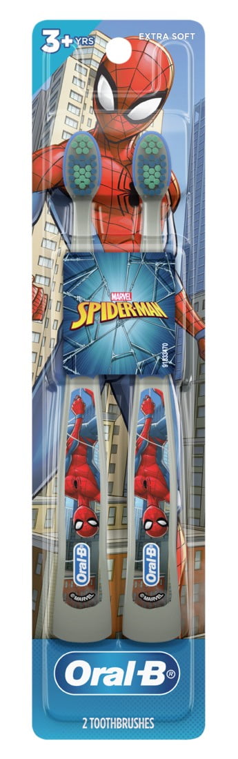Oral-B Toothbrush Kids Spiderman Extra Soft 2-Pack (Pack of 3)