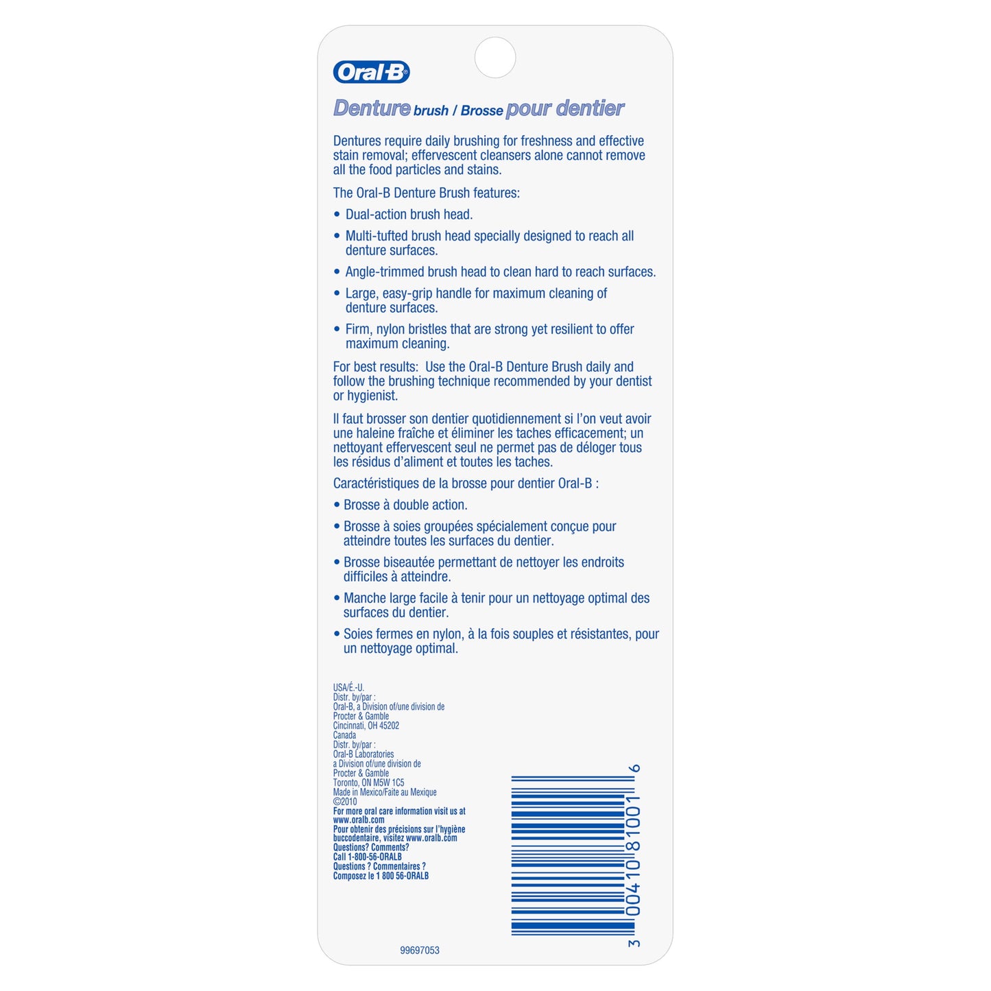 Oral-B Denture Toothbrush, 1 Count