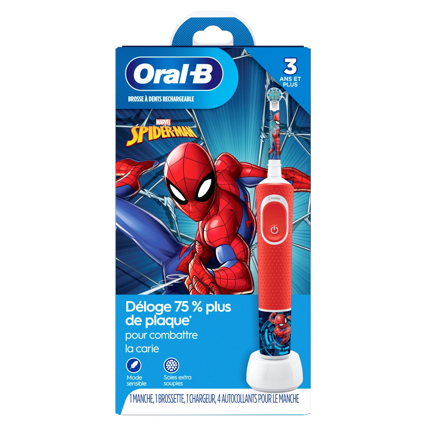 Oral-B Kids Electric Toothbrush featuring Marvel's Spiderman, for Kids 3+