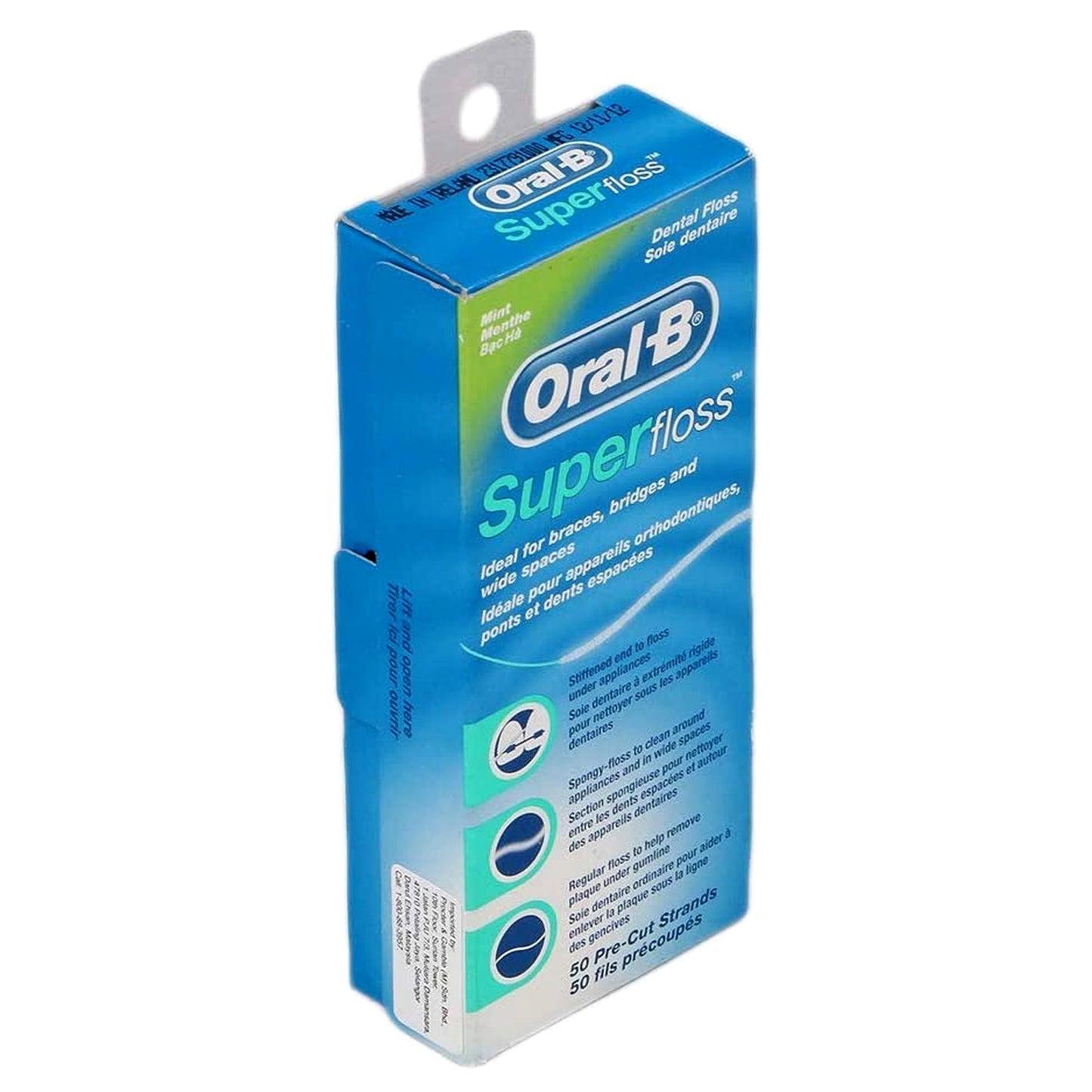 Oral-B Super Floss Mint .. .. Dental Floss for .. Braces .. Bridges - .. 50 Strips .. (Pack .. of 6)