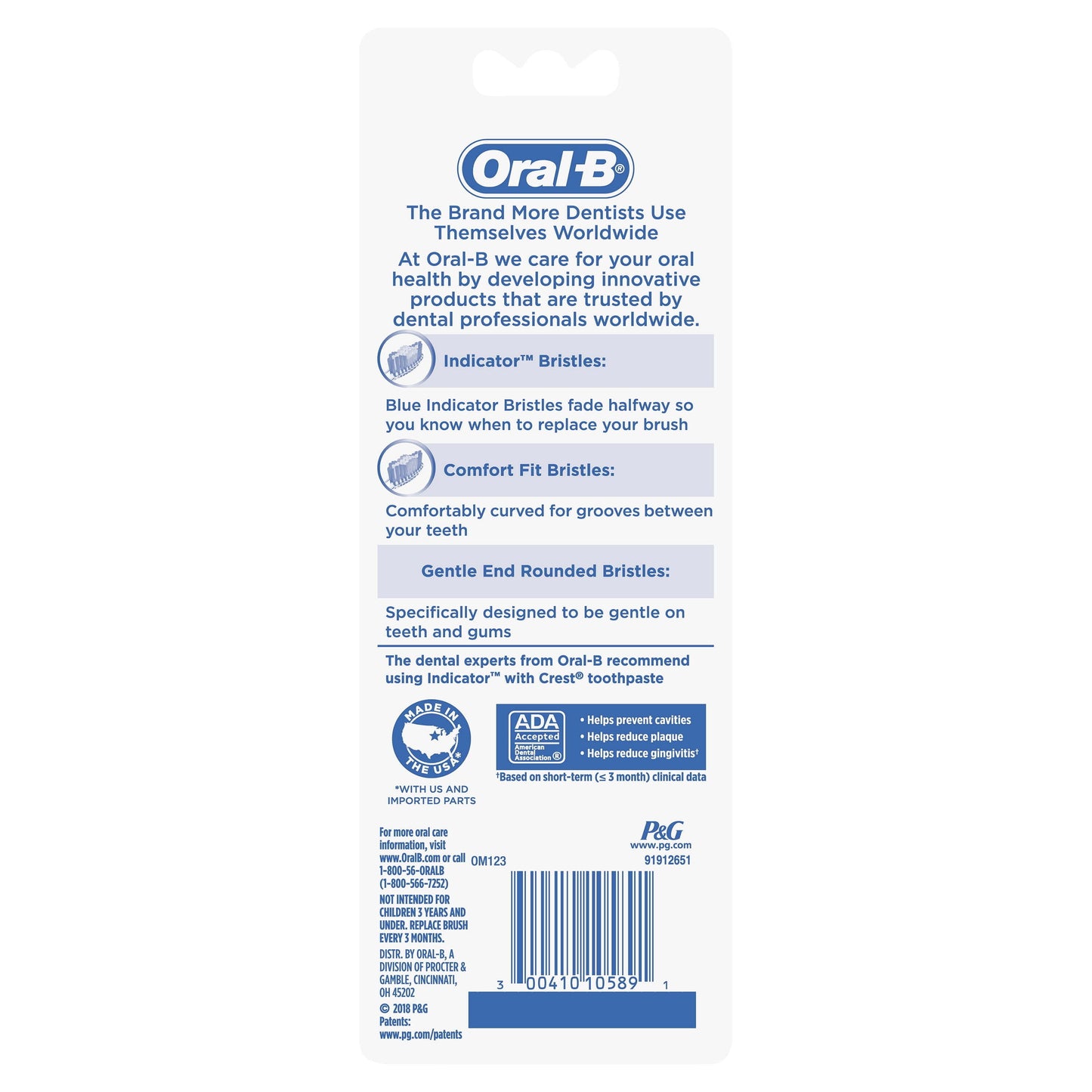 Oral-B Indicator Color Collection Manual Toothbrush, Medium, 4 Count, for Adults and Children 3+