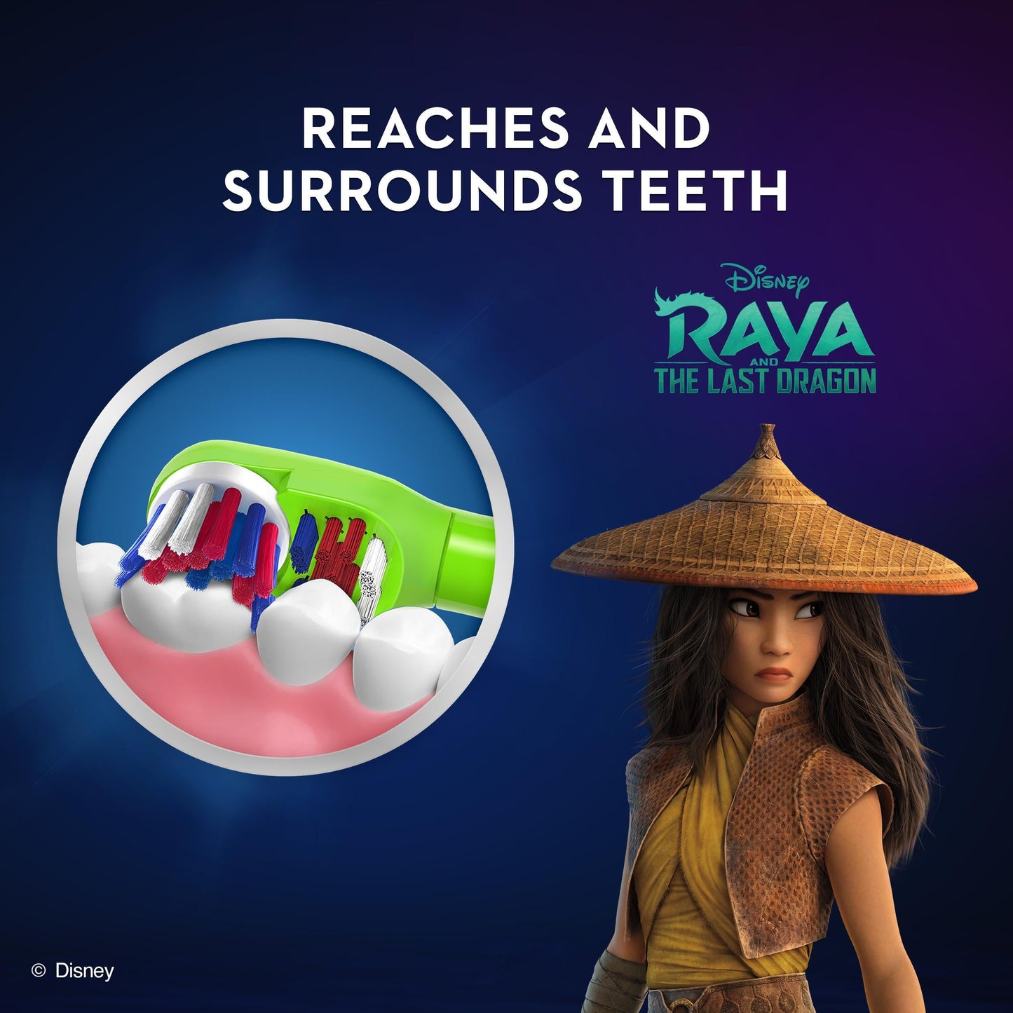 Oral-B Kid's Disney's Raya & the Last Dragon Battery Electric Toothbrush, Soft