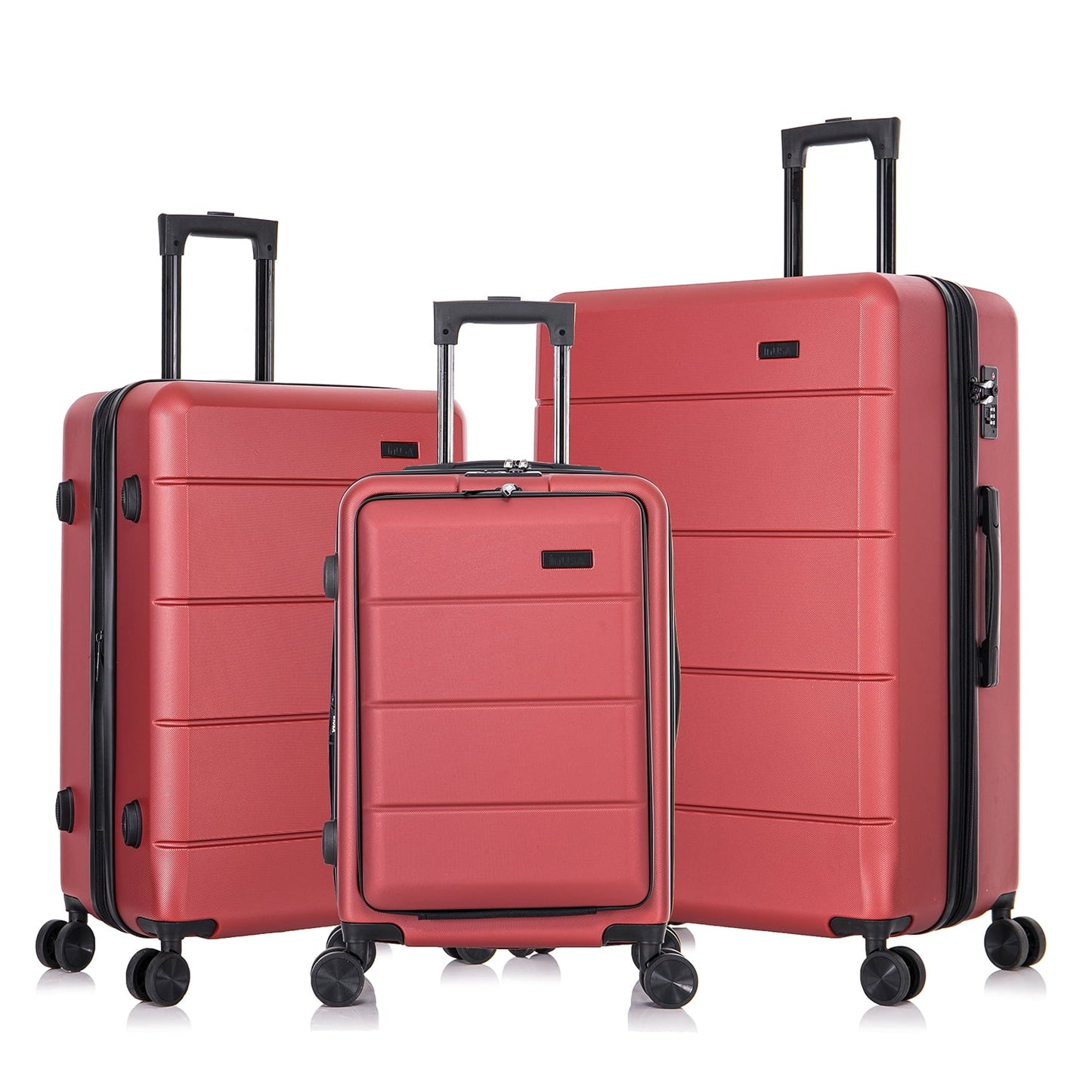 InUSA Elysian 3-Piece Hardside Luggage Sets with Spinner Wheels, Handle, Trolley, (20"/24"/28"), Champagne