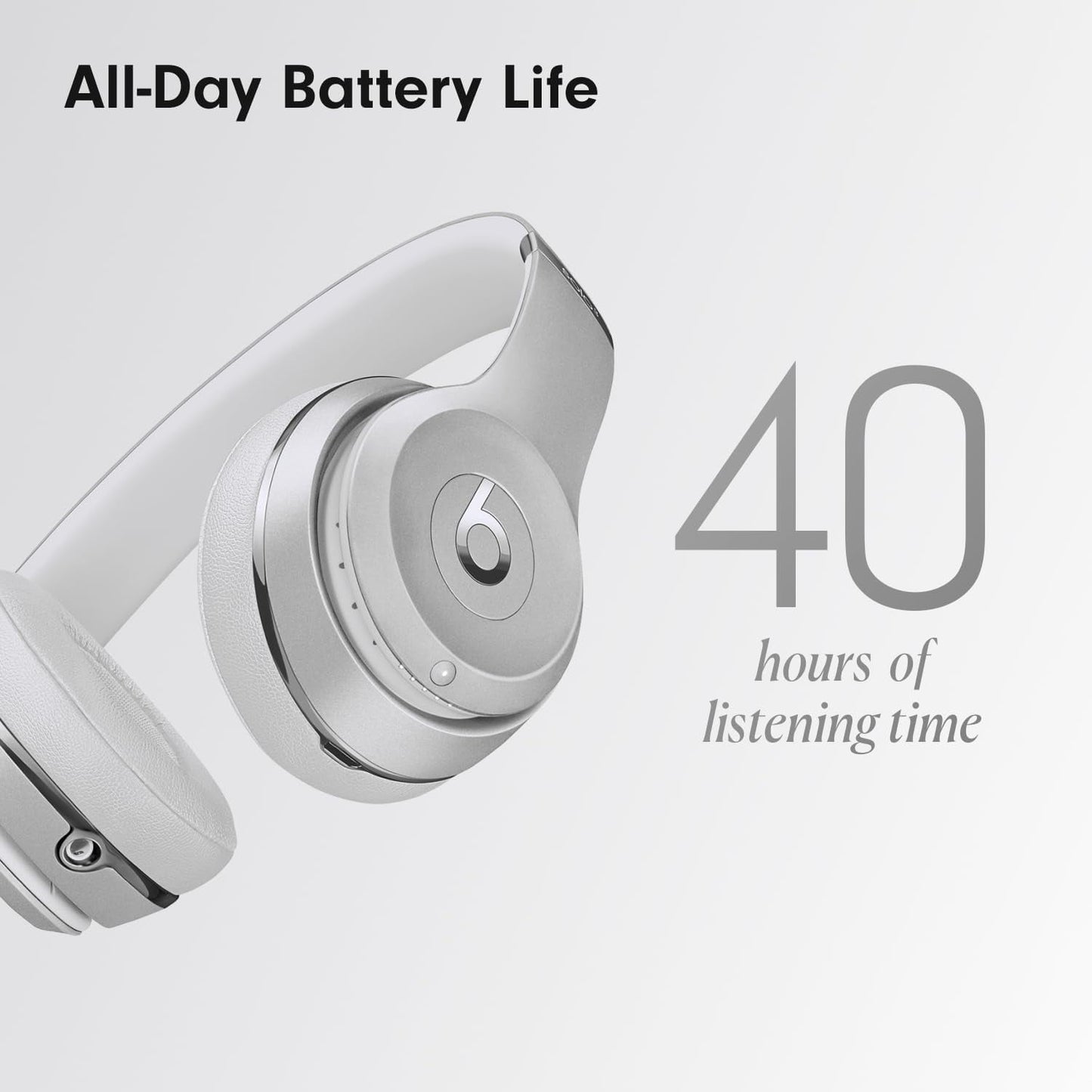 Dre Beats Solo3 Wireless On-Ear Headphones (Silver) Bundle with More Accessories