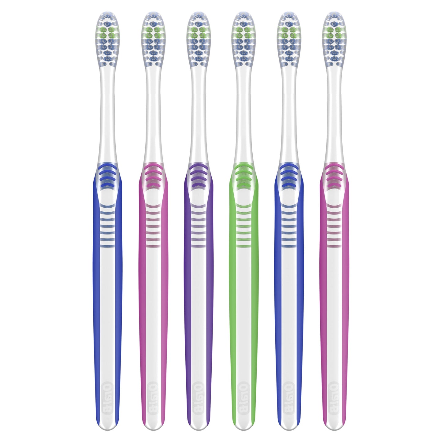 Oral-B Toothbrush, Toothbrush Pack, Advanced Clean Toothbrush, Color-Changing Bristles, Soft, 6 Count