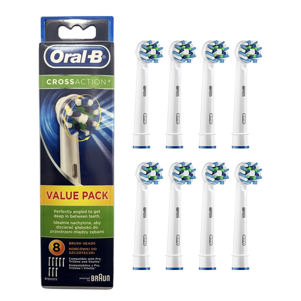 Oral-B Cross Action Electric Toothbrush Replacement Brush Head Refill - 8 count