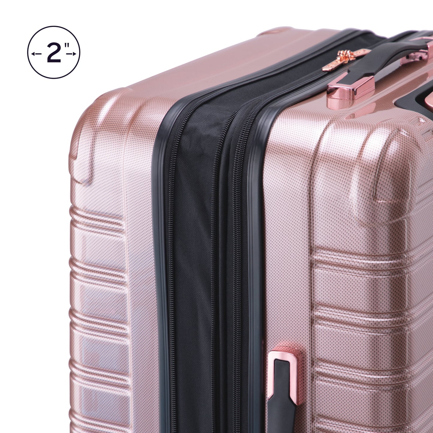 iFLY Fibertech 2-Piece Hardside Luggage Set – 20" Carry-On &amp; 28" Checked Suitcase, Rose Gold