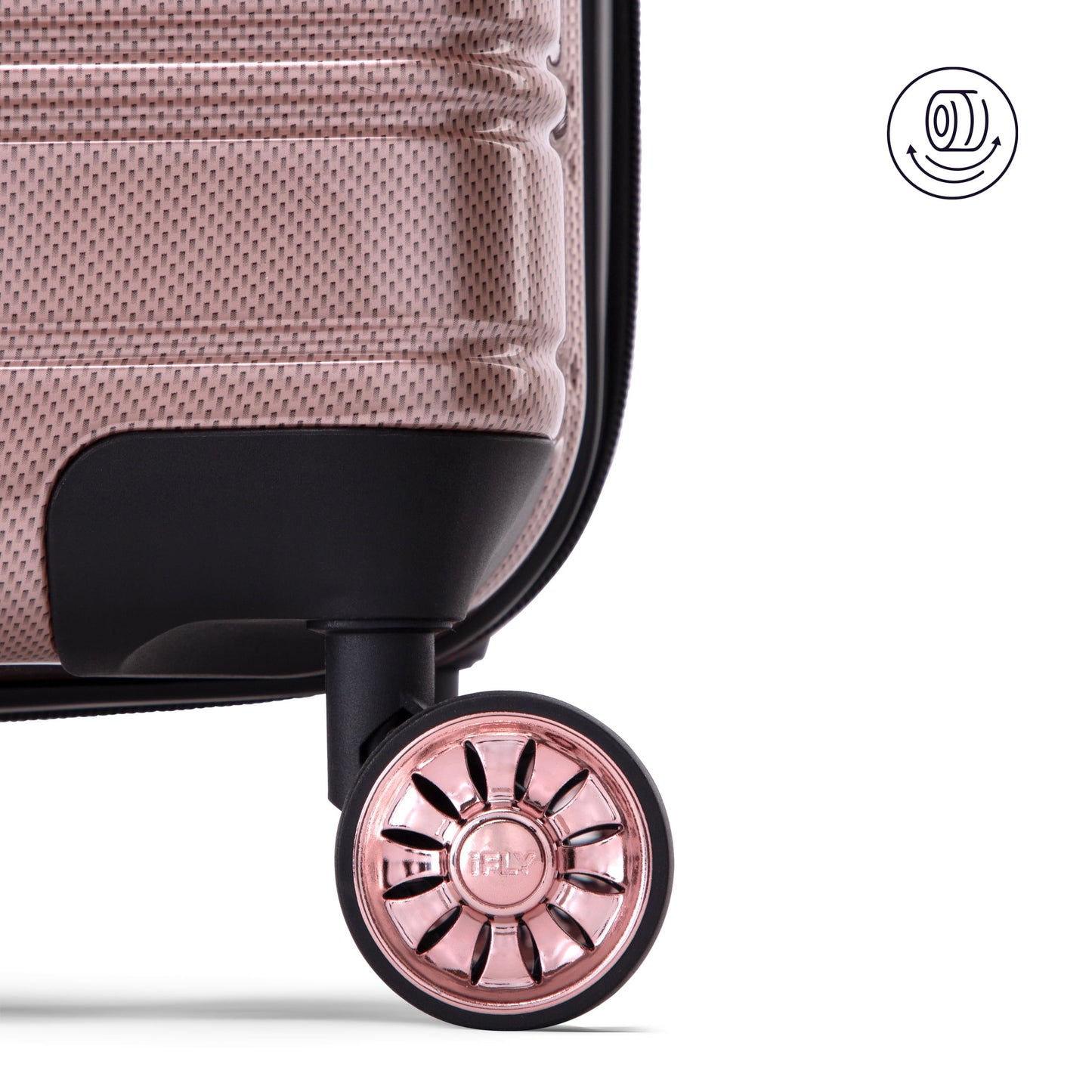 iFLY Fibertech 2-Piece Hardside Luggage Set – 20" Carry-On &amp; 28" Checked Suitcase, Rose Gold