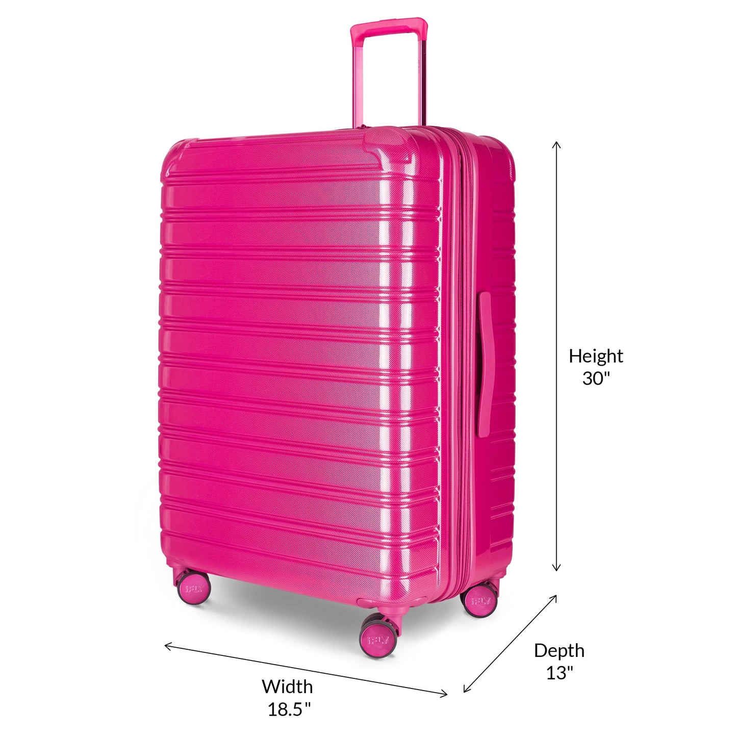 iFLY Fibertech 2-Piece Hardside Luggage Set – 20" Carry-On &amp; 28" Checked Suitcase, Rose Gold