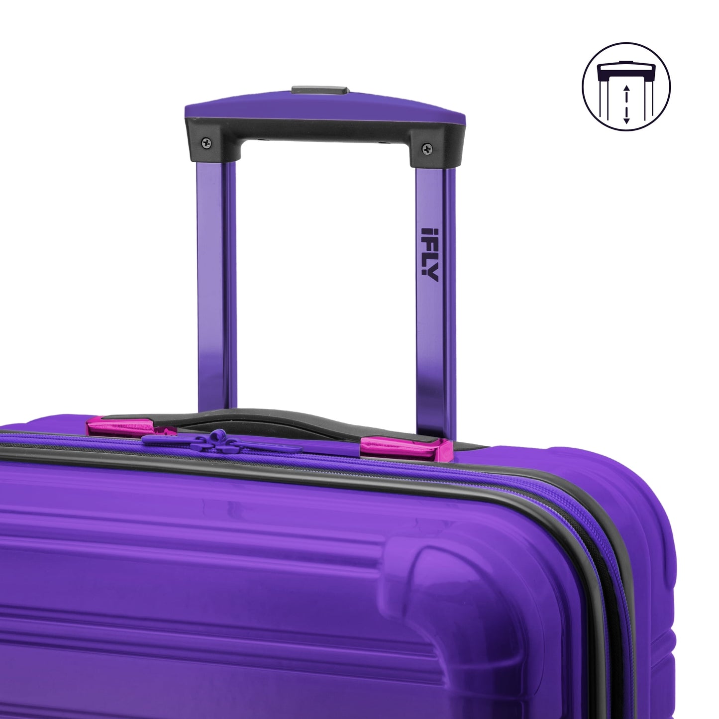 iFLY Fibertech 2-Piece Hardside Luggage Set – 20" Carry-On &amp; 28" Checked Suitcase, Rose Gold