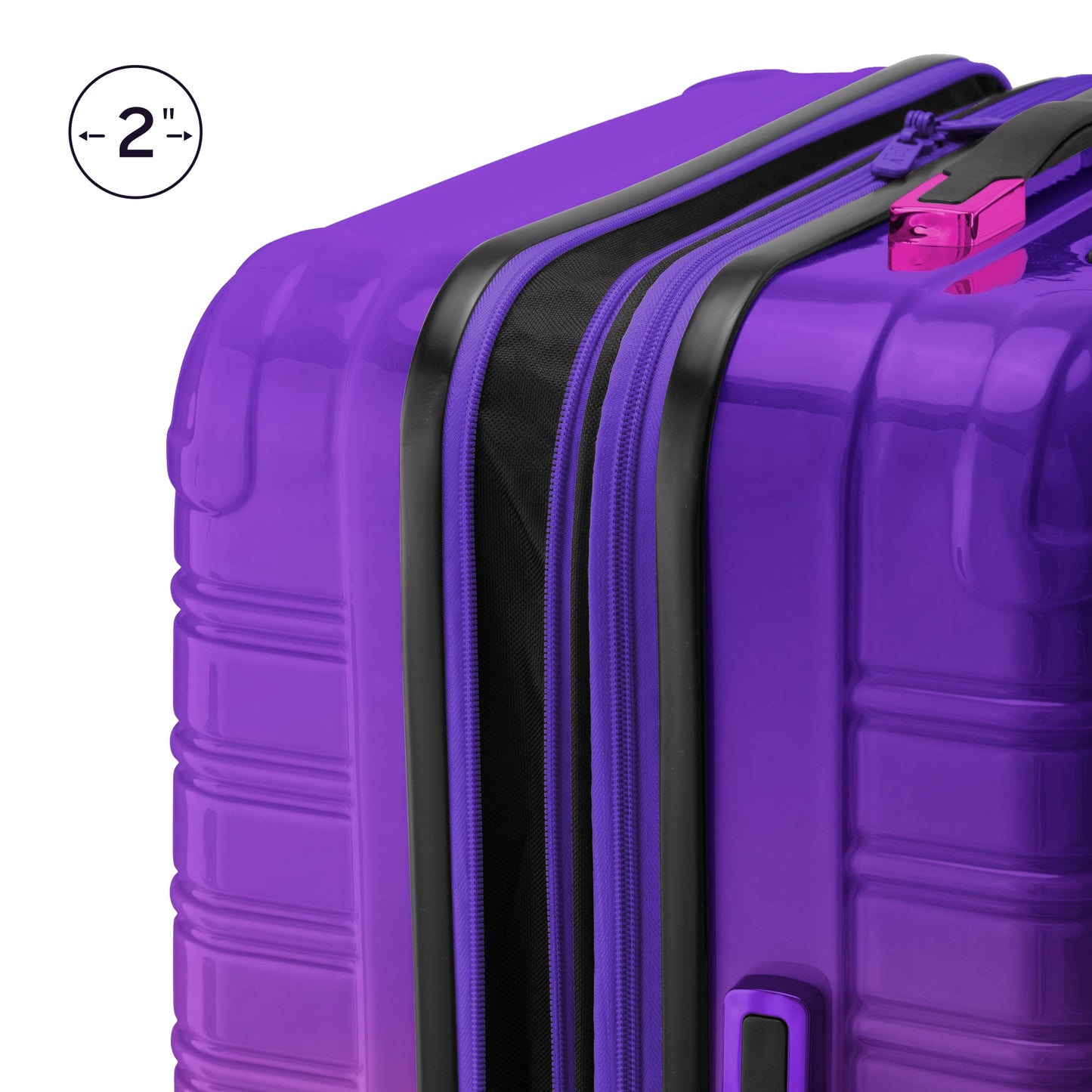 iFLY Fibertech 2-Piece Hardside Luggage Set – 20" Carry-On &amp; 28" Checked Suitcase, Rose Gold