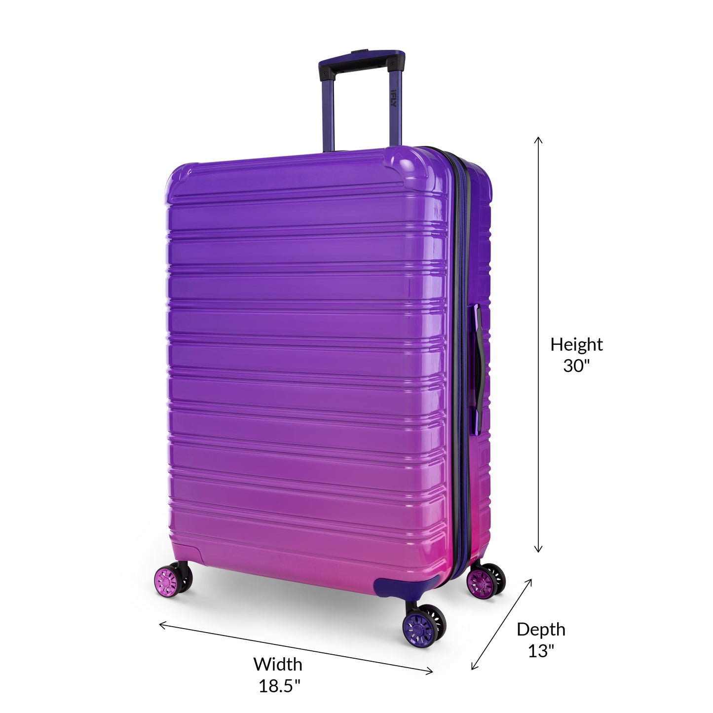 iFLY Fibertech 2-Piece Hardside Luggage Set – 20" Carry-On &amp; 28" Checked Suitcase, Rose Gold