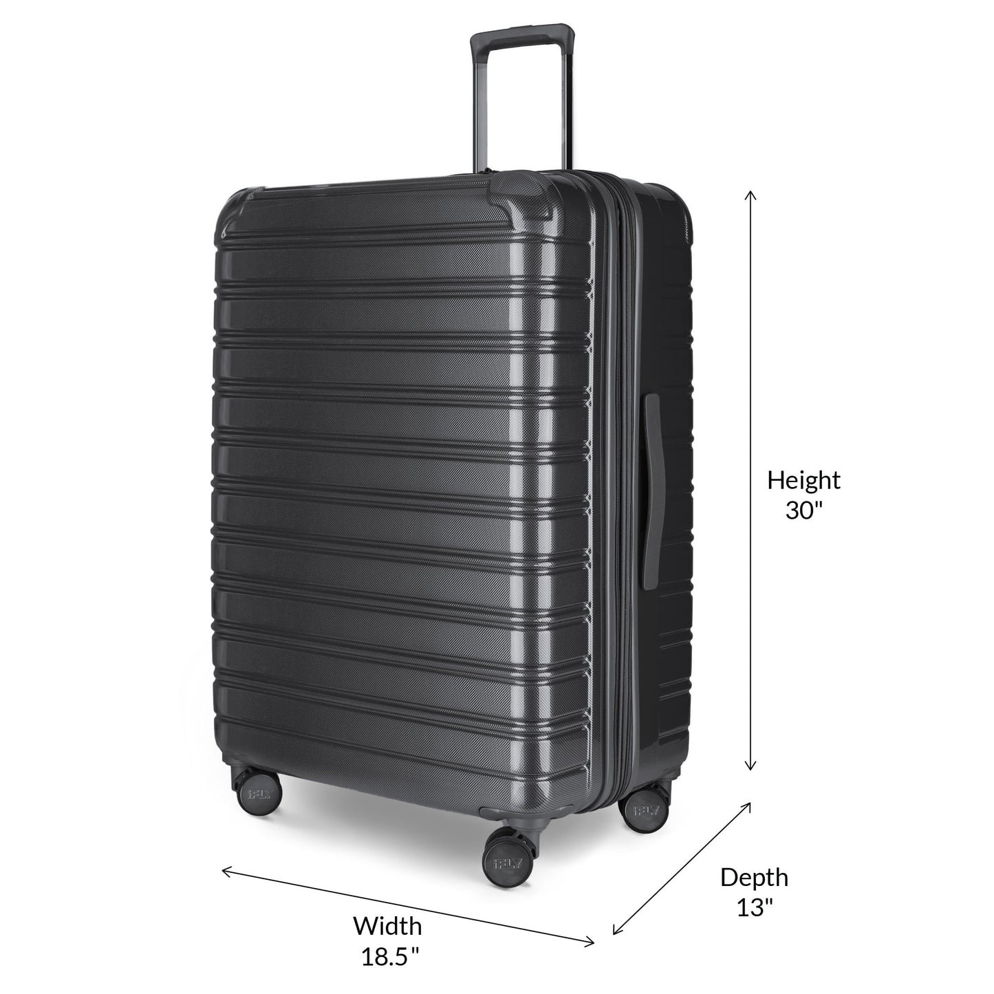 iFLY Fibertech 2-Piece Hardside Luggage Set – 20" Carry-On &amp; 28" Checked Suitcase, Rose Gold