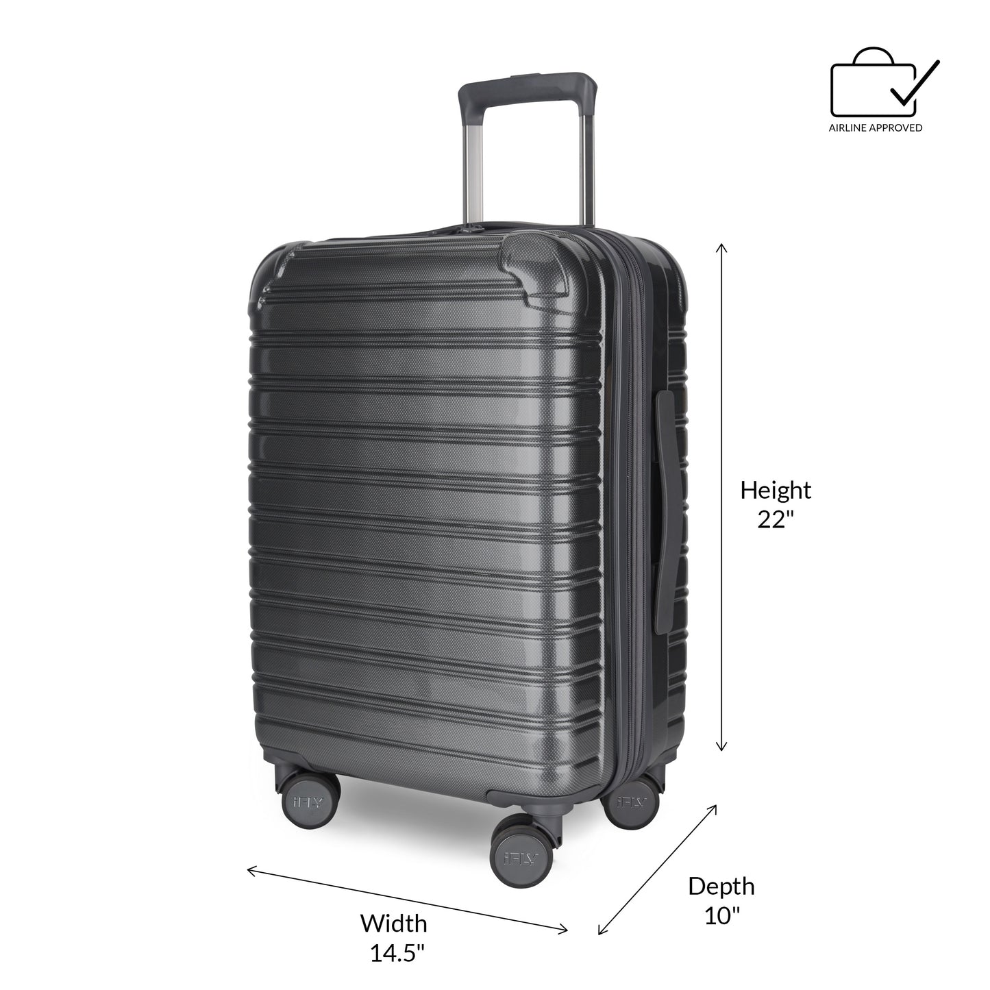 iFLY Fibertech 2-Piece Hardside Luggage Set – 20" Carry-On &amp; 28" Checked Suitcase, Rose Gold
