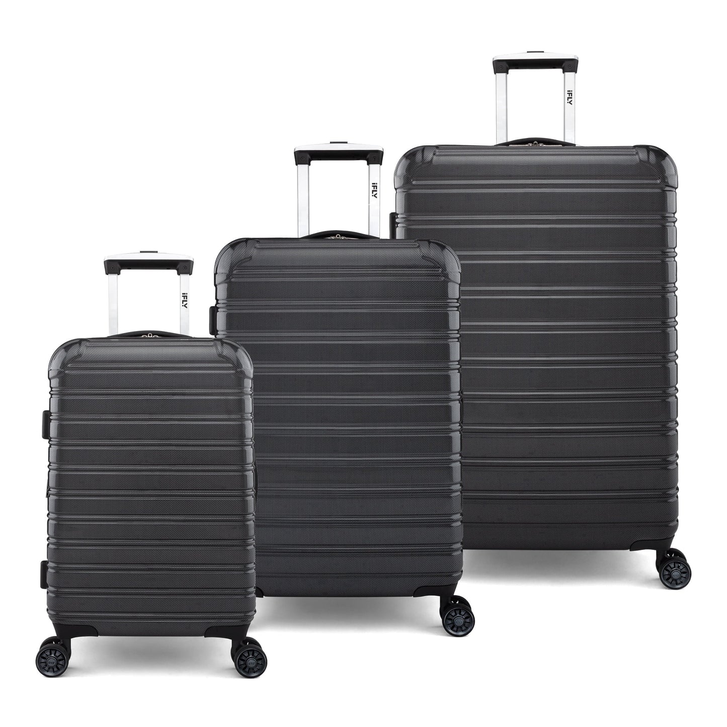 iFLY Fibertech 2-Piece Hardside Luggage Set – 20" Carry-On &amp; 28" Checked Suitcase, Rose Gold