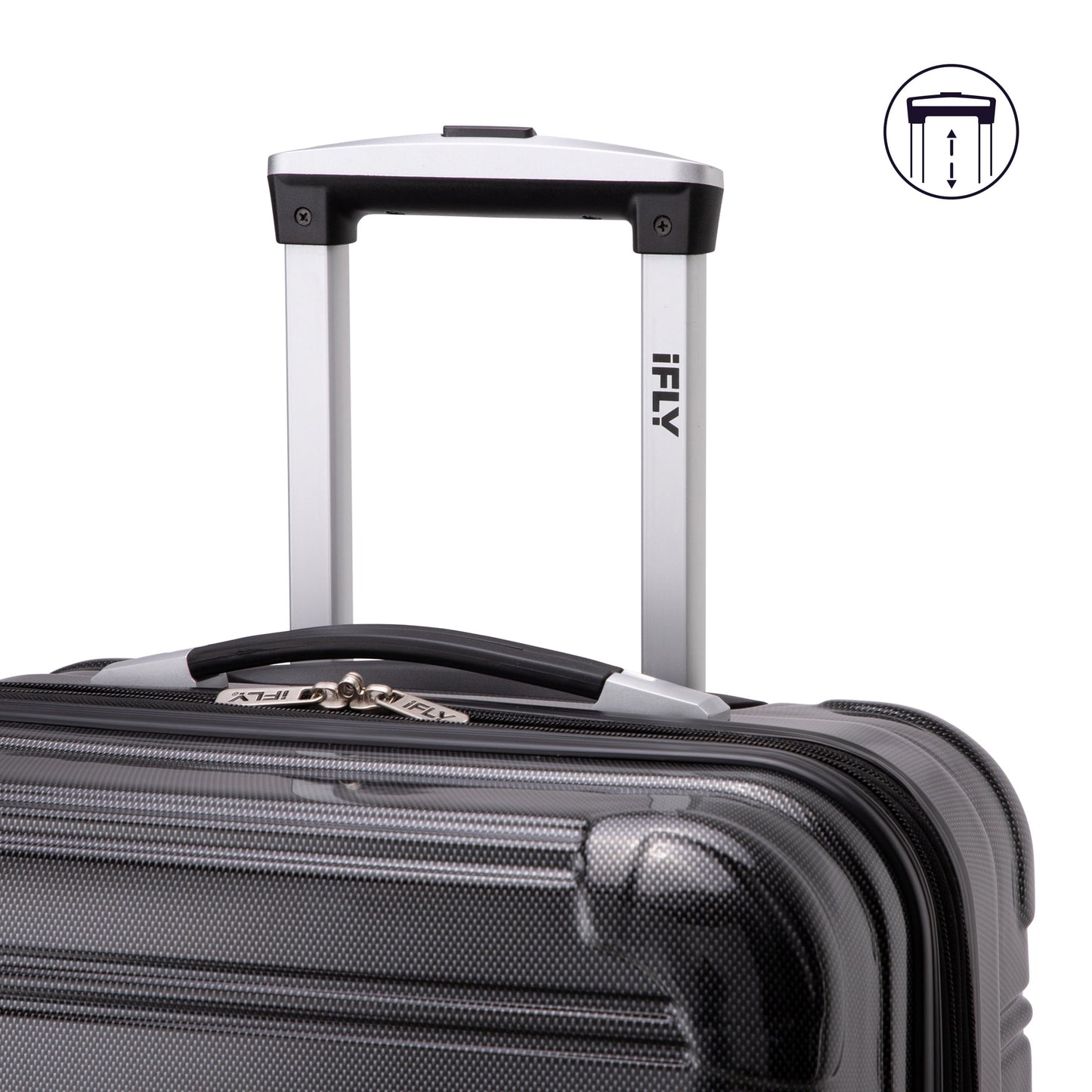 iFLY Fibertech 2-Piece Hardside Luggage Set – 20" Carry-On &amp; 28" Checked Suitcase, Rose Gold