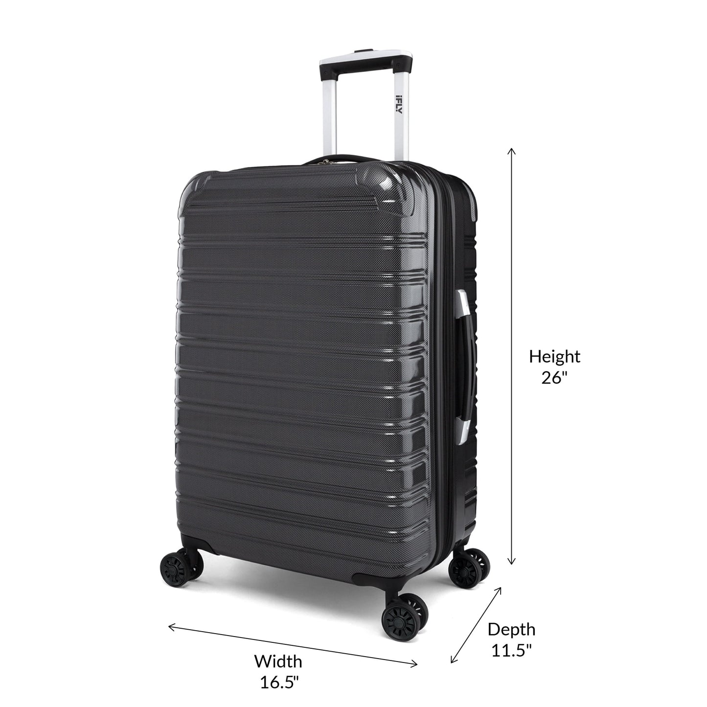 iFLY Fibertech 2-Piece Hardside Luggage Set – 20" Carry-On &amp; 28" Checked Suitcase, Rose Gold