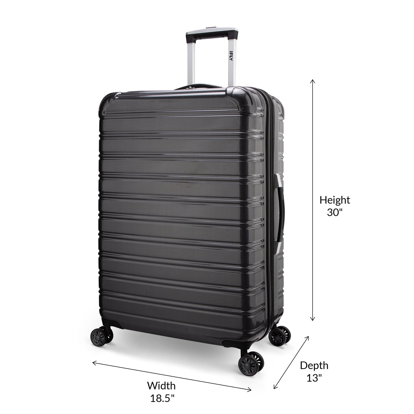 iFLY Fibertech 2-Piece Hardside Luggage Set – 20" Carry-On &amp; 28" Checked Suitcase, Rose Gold