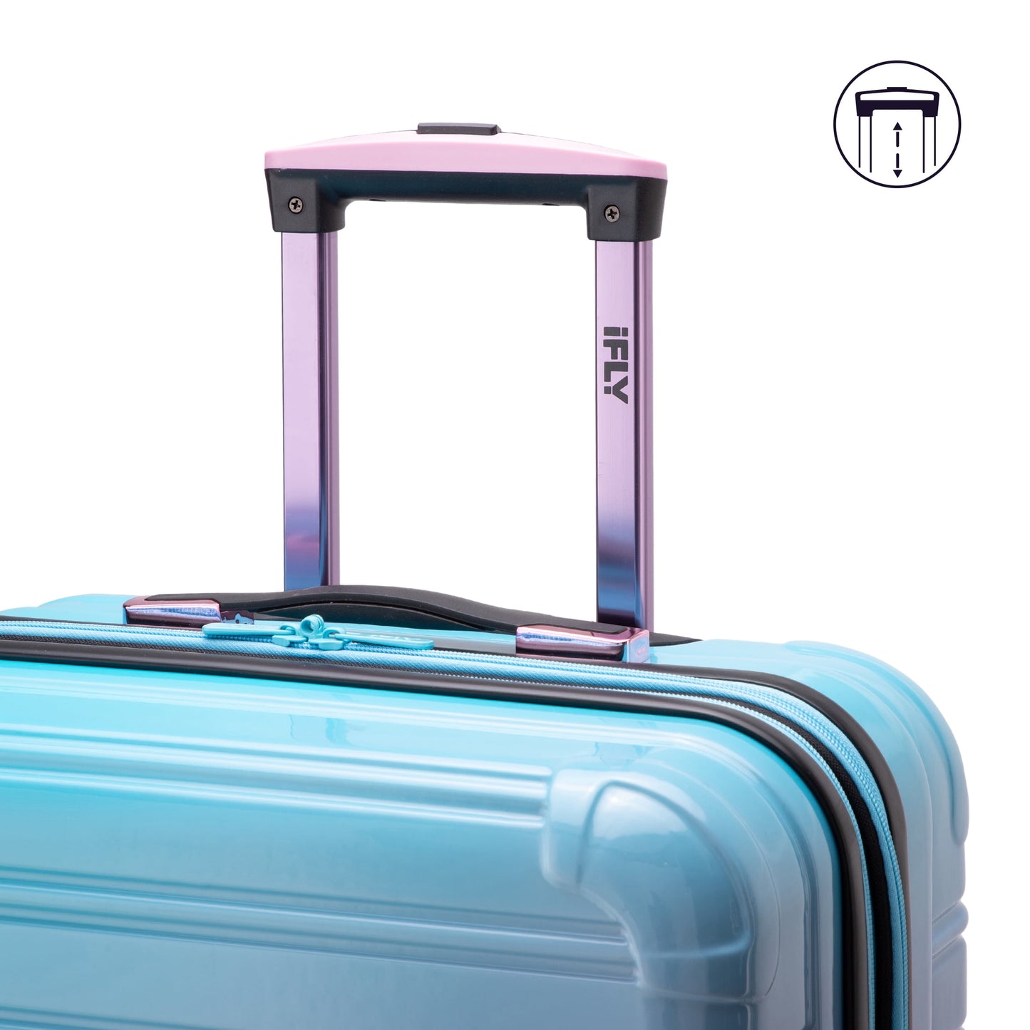 iFLY Fibertech 2-Piece Hardside Luggage Set – 20" Carry-On &amp; 28" Checked Suitcase, Rose Gold