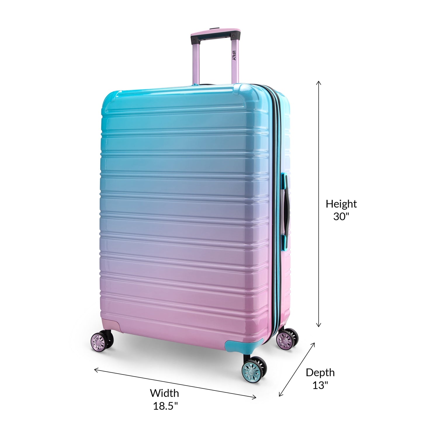 iFLY Fibertech 2-Piece Hardside Luggage Set – 20" Carry-On &amp; 28" Checked Suitcase, Rose Gold