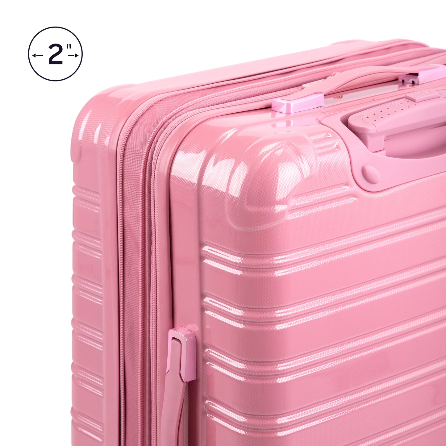 iFLY Fibertech 2-Piece Hardside Luggage Set – 20" Carry-On &amp; 28" Checked Suitcase, Rose Gold