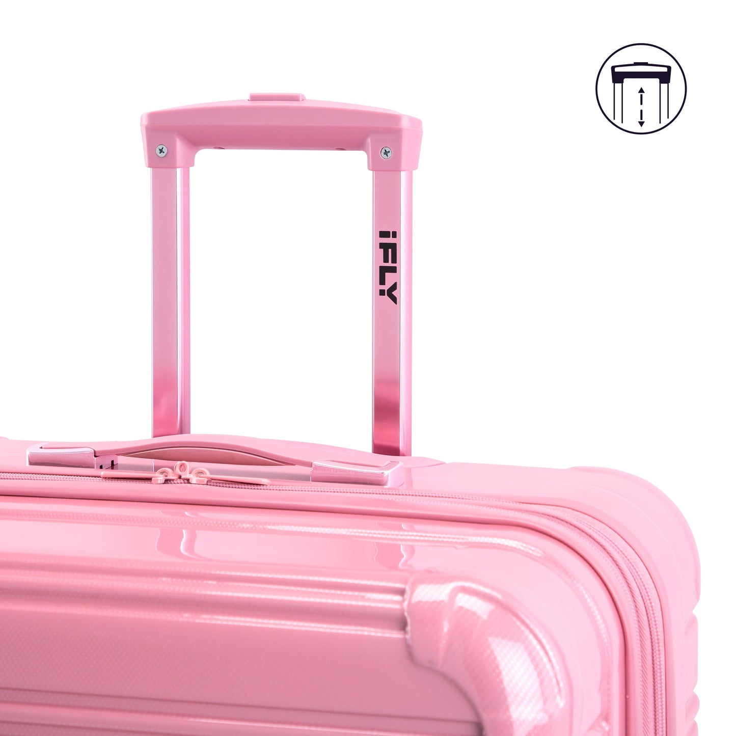 iFLY Fibertech 2-Piece Hardside Luggage Set – 20" Carry-On &amp; 28" Checked Suitcase, Rose Gold