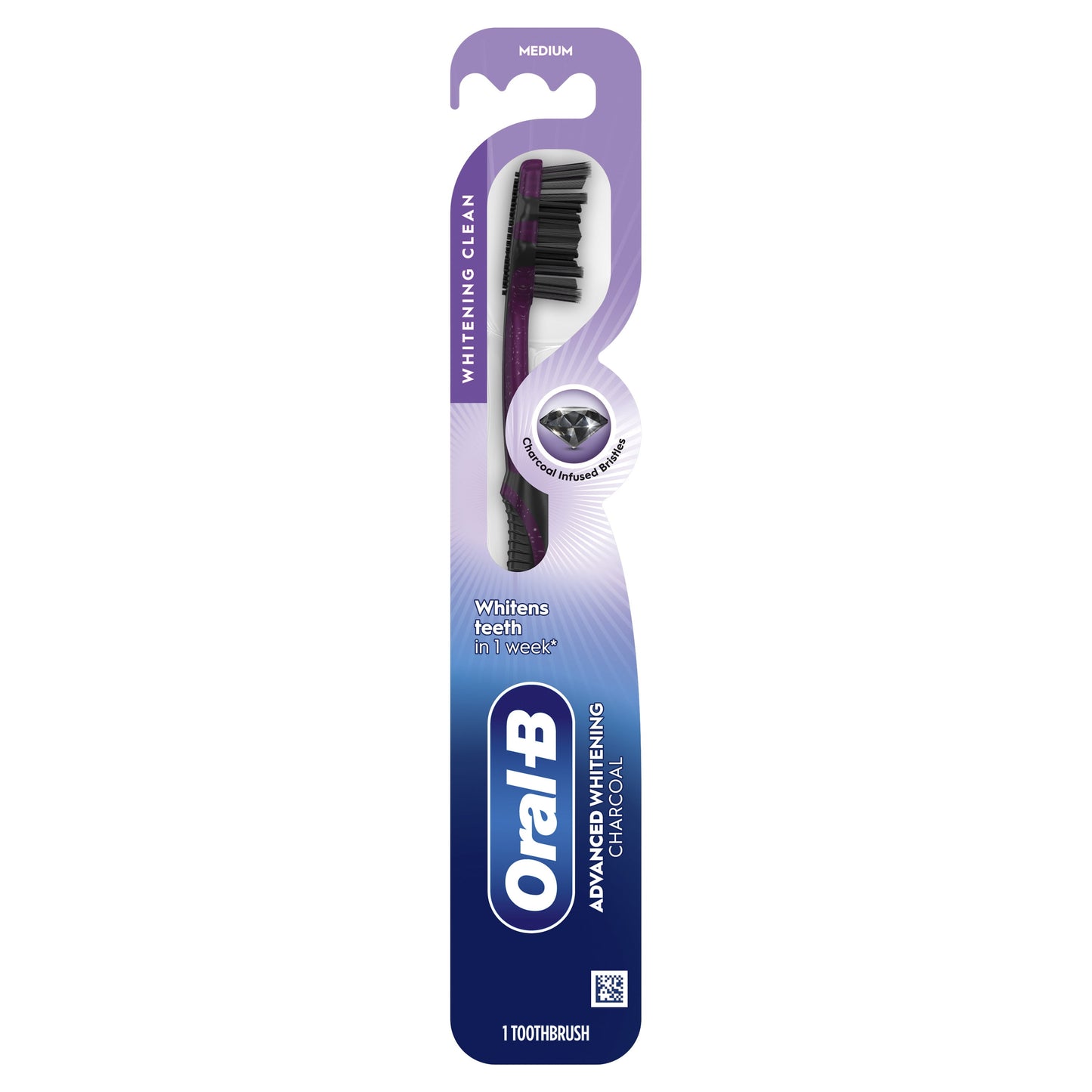Oral-B Charcoal Medium Toothbrush, Whitening Therapy 1 Count