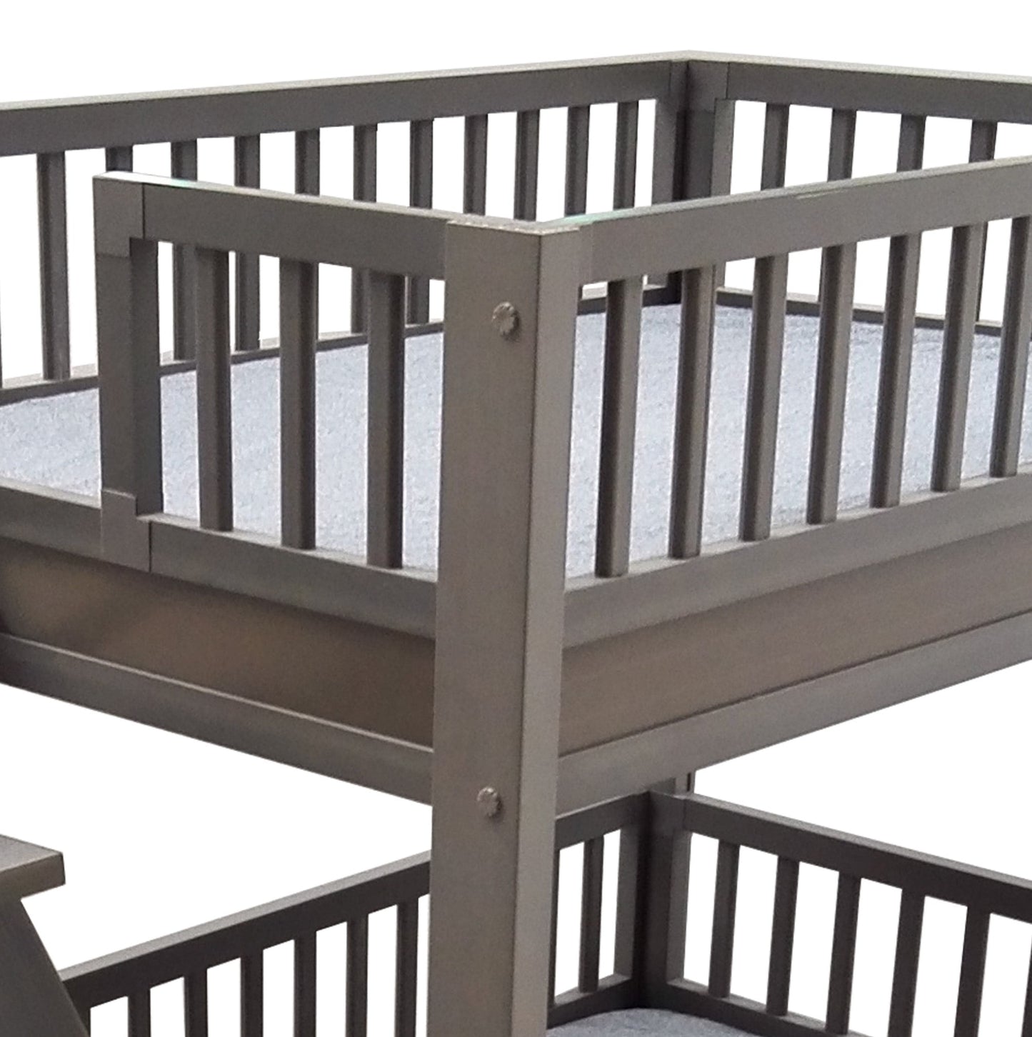 New Age Pet ECOFLEX Aspen Dog Bunk Bed in Grey, Two Memory Foam Cushions