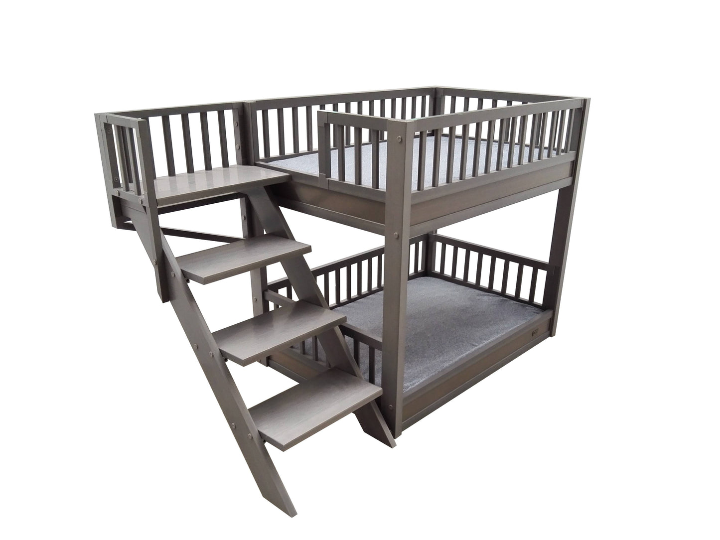New Age Pet ECOFLEX Aspen Dog Bunk Bed in Grey, Two Memory Foam Cushions