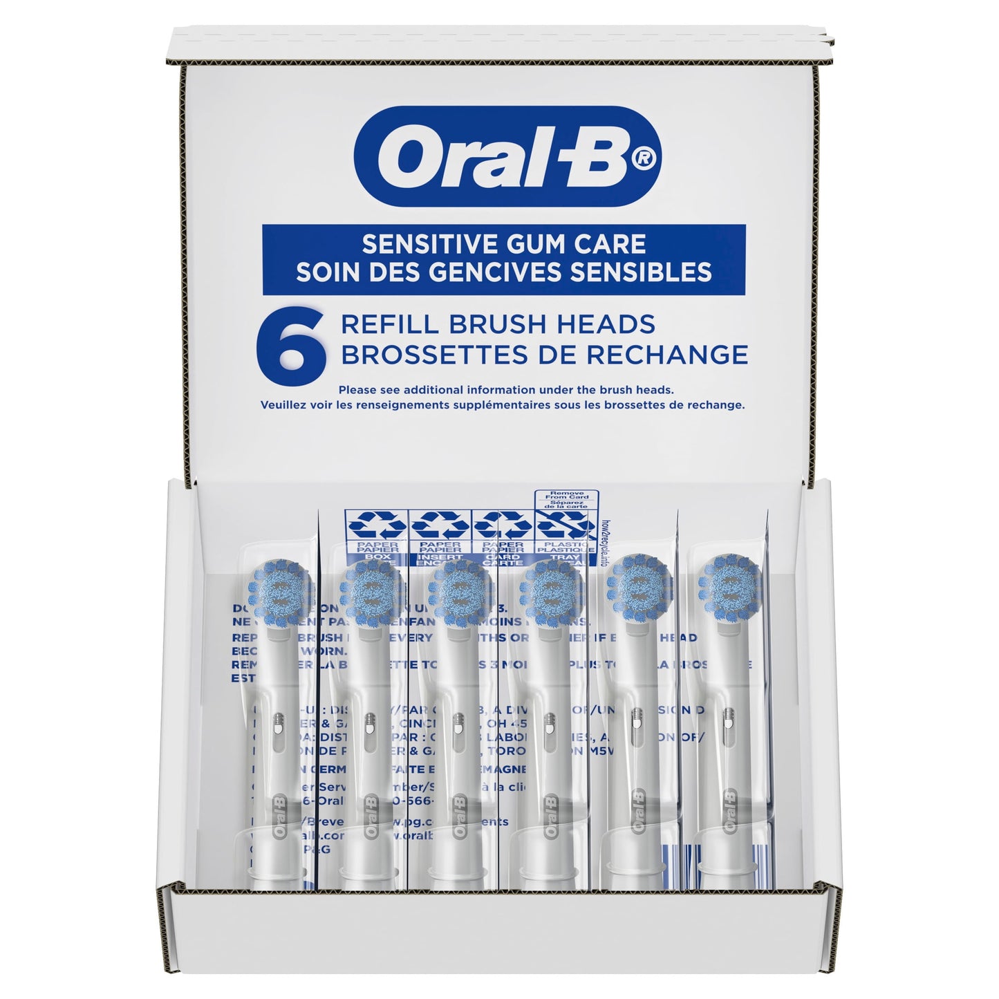 Oral-B Toothbrush Heads, Sensitive Gum Care Electric Toothbrush Replacement Brush Heads, 6 Count