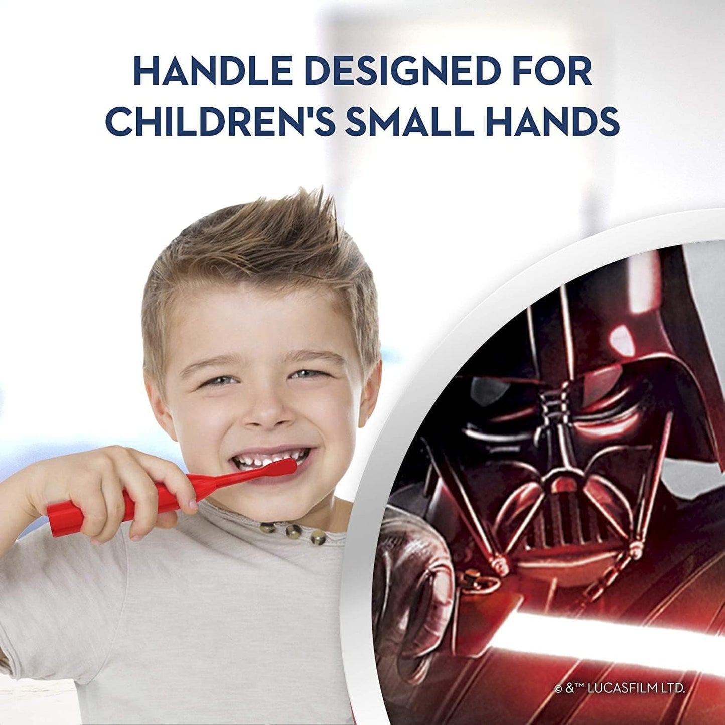 Oral-B Kid's Battery Power Toothbrush featuring Disney's STAR WARS Characters, 3 Count, Red