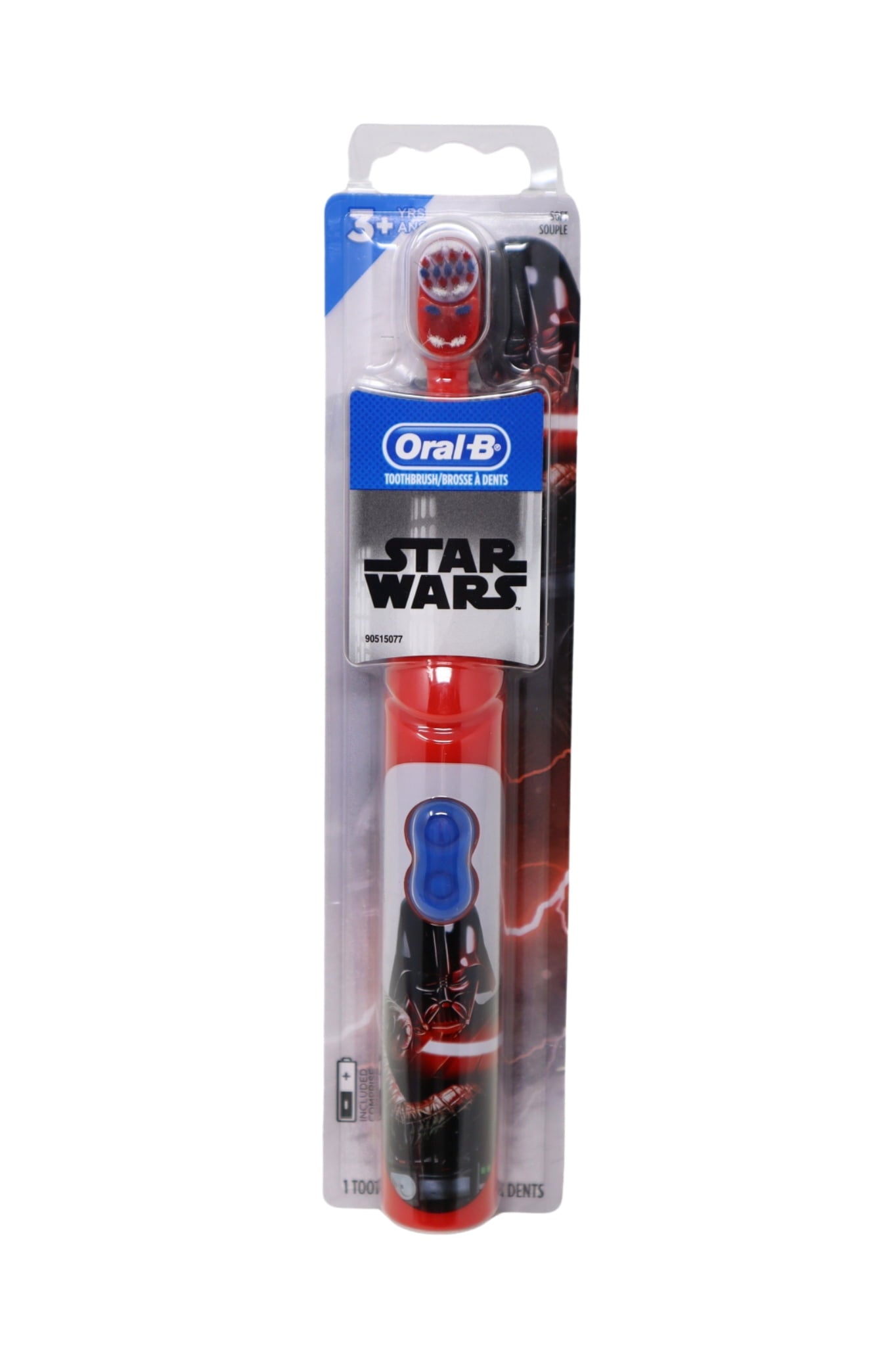 Oral-B Kid's Battery Power Toothbrush featuring Disney's STAR WARS Characters, 3 Count, Red