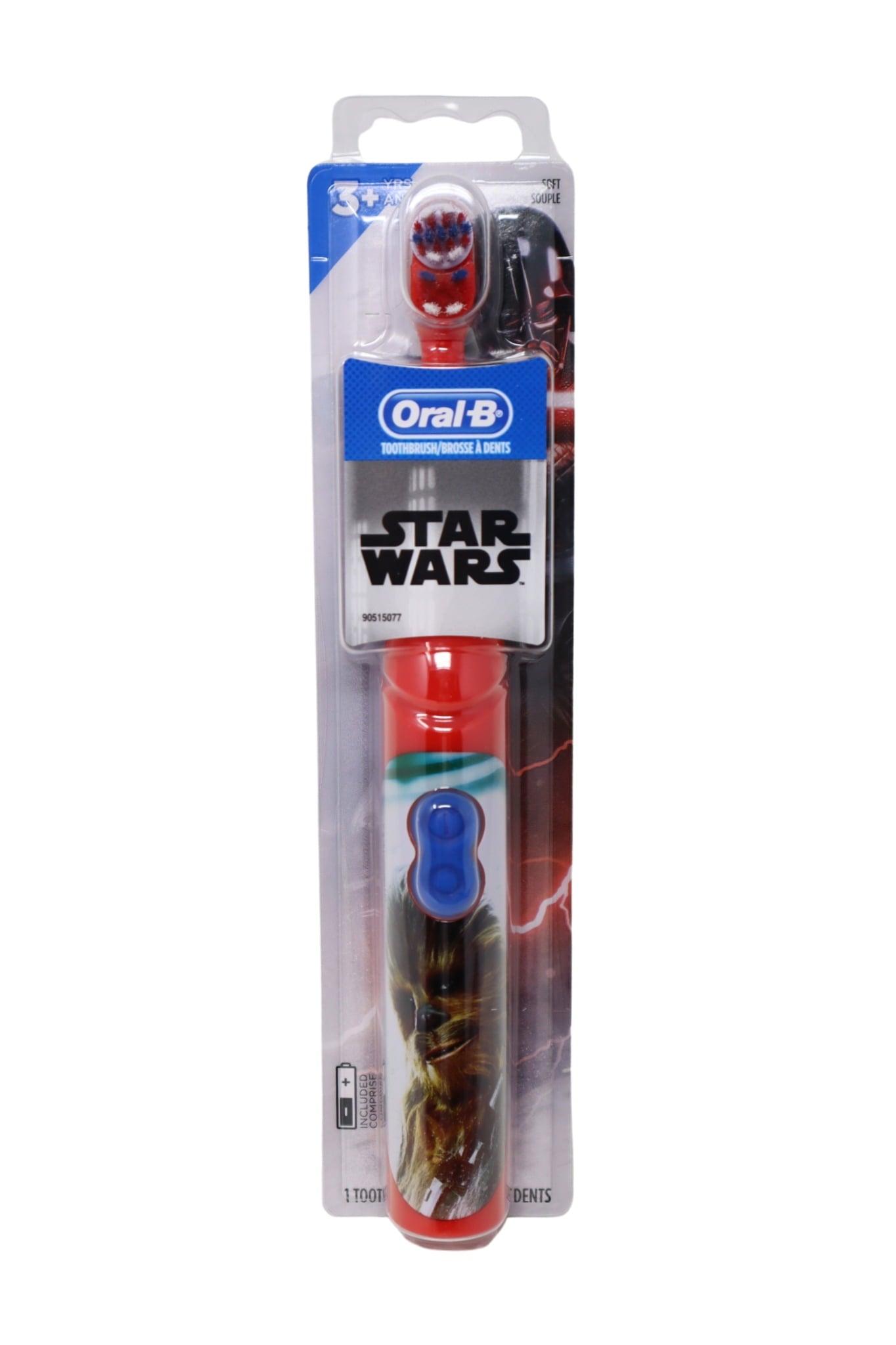 Oral-B Kid's Battery Power Toothbrush featuring Disney's STAR WARS Characters, 3 Count, Red