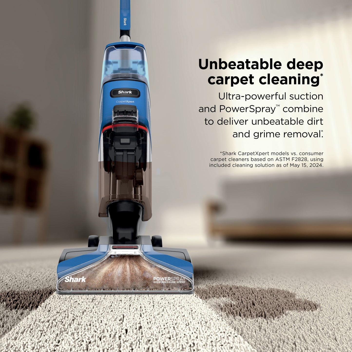 Shark CarpetXpert Upright Carpet &amp; Area Rug Cleaner, Pet Friendly, Lightweight &amp; Powerful, Dirt &amp; Odor Removal, Carpet Shampooer, Cleaning Solution, EX121BRN Blue