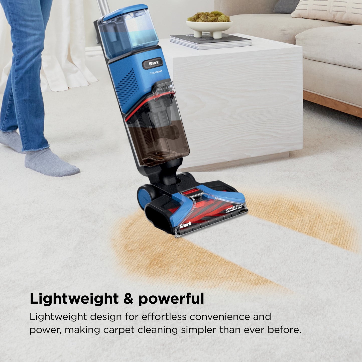 Shark CarpetXpert Upright Carpet &amp; Area Rug Cleaner, Pet Friendly, Lightweight &amp; Powerful, Dirt &amp; Odor Removal, Carpet Shampooer, Cleaning Solution, EX121BRN Blue