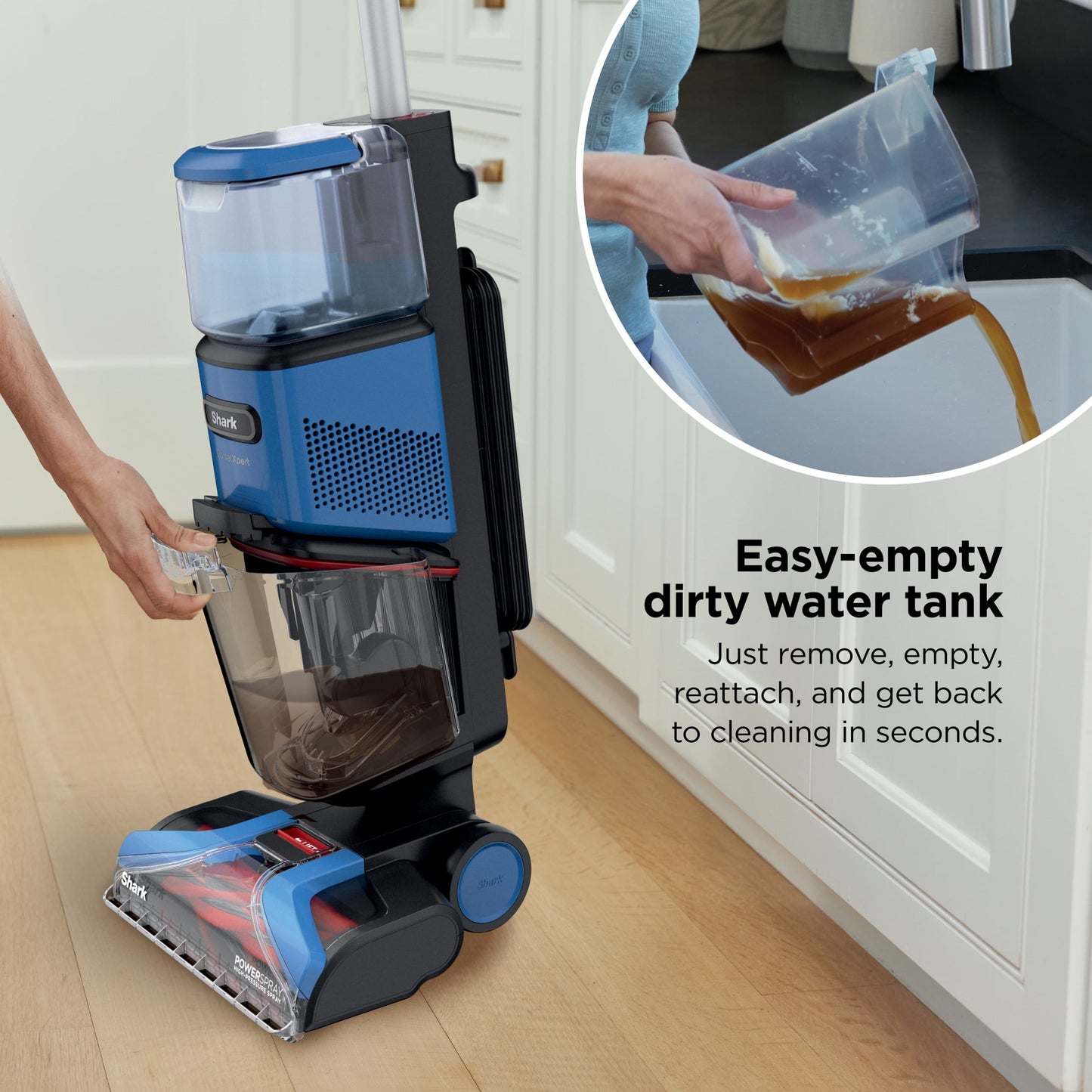 Shark CarpetXpert Upright Carpet &amp; Area Rug Cleaner, Pet Friendly, Lightweight &amp; Powerful, Dirt &amp; Odor Removal, Carpet Shampooer, Cleaning Solution, EX121BRN Blue