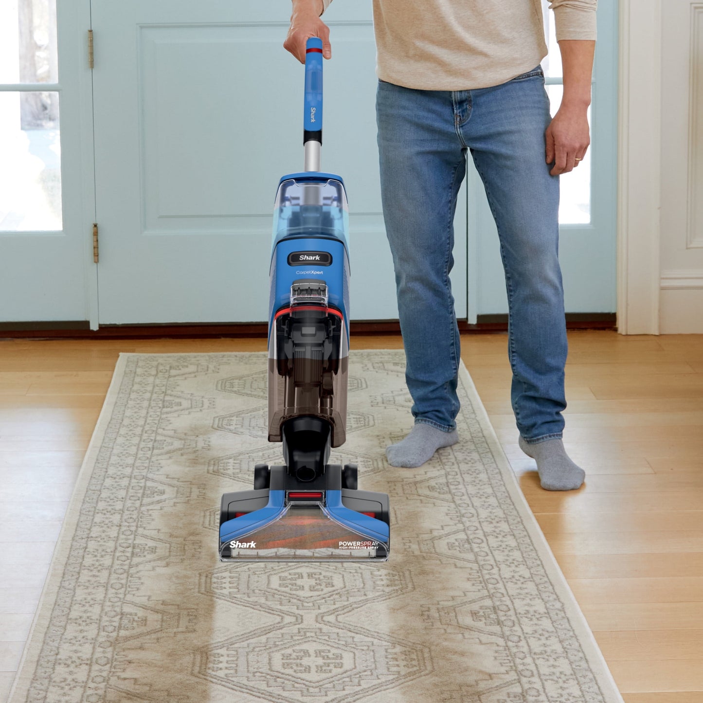 Shark CarpetXpert Upright Carpet &amp; Area Rug Cleaner, Pet Friendly, Lightweight &amp; Powerful, Dirt &amp; Odor Removal, Carpet Shampooer, Cleaning Solution, EX121BRN Blue