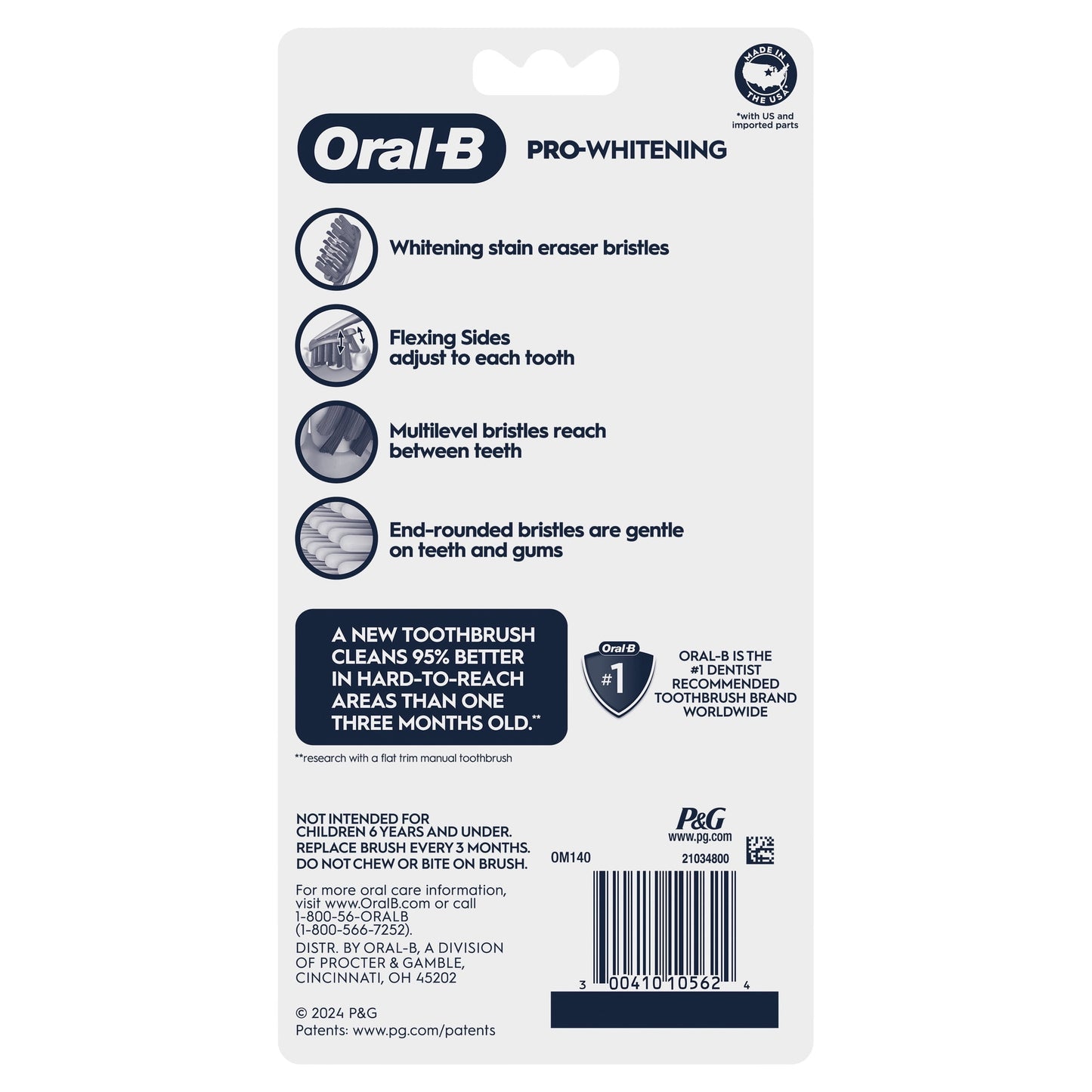 Oral-B Toothbrush Pro Whitening, Soft, 6 Count