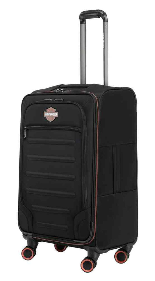 Harley-Davidson 26 in. Cruiser Soft Sided Expand Spinner Wheeling Luggage, Black, Harley Davidson