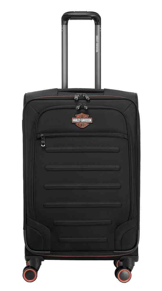 Harley-Davidson 26 in. Cruiser Soft Sided Expand Spinner Wheeling Luggage, Black, Harley Davidson