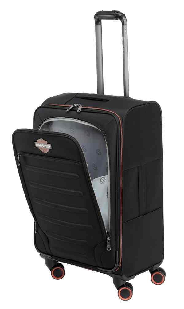Harley-Davidson 26 in. Cruiser Soft Sided Expand Spinner Wheeling Luggage, Black, Harley Davidson
