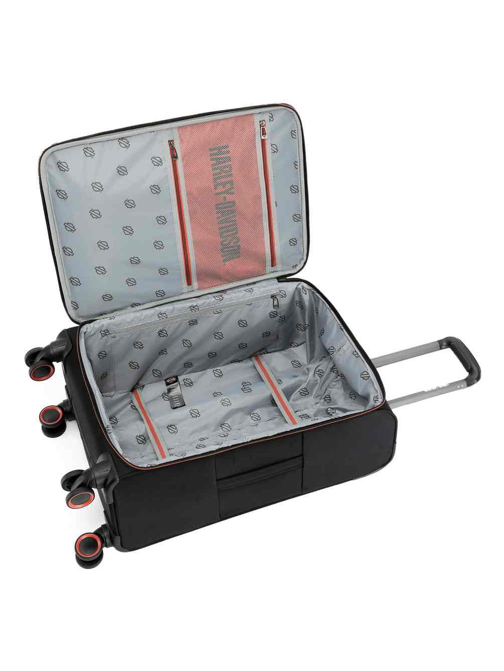 Harley-Davidson 26 in. Cruiser Soft Sided Expand Spinner Wheeling Luggage, Black, Harley Davidson