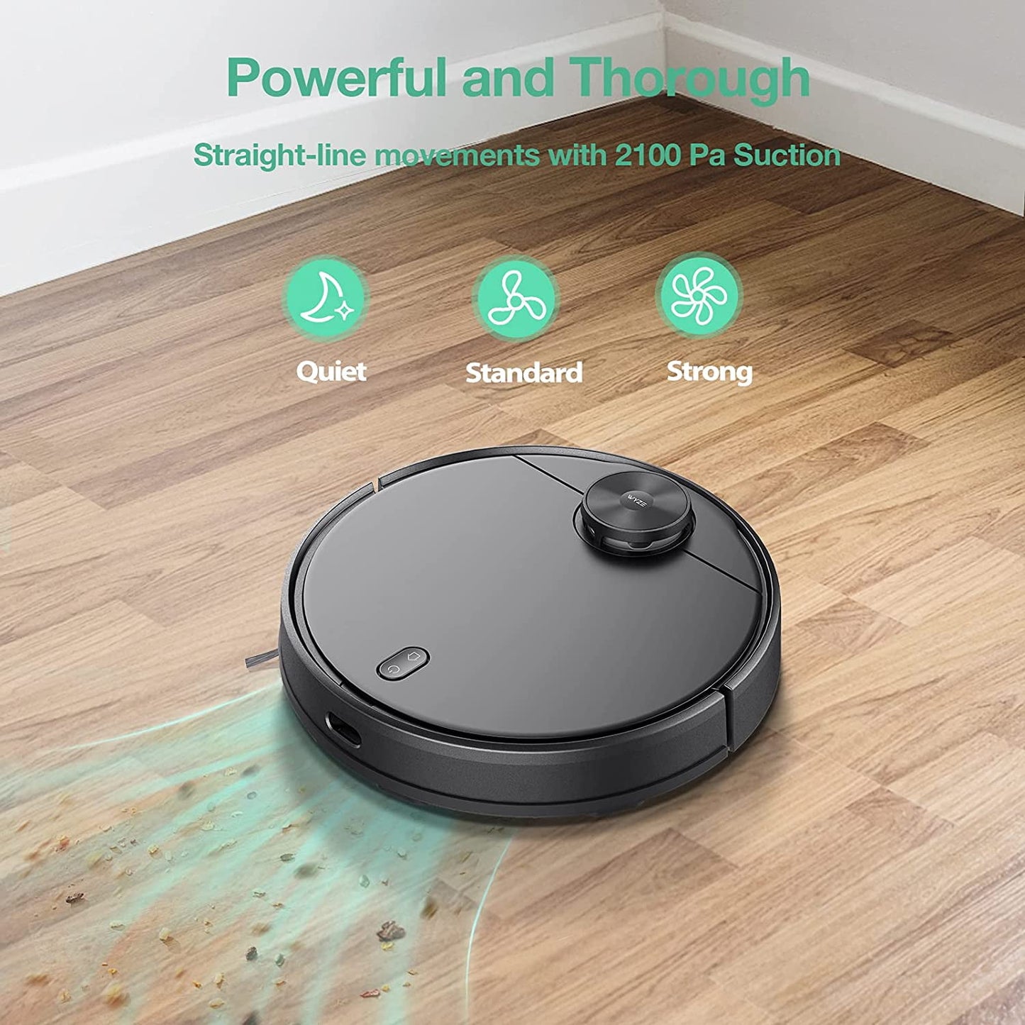 Wyze Wi-Fi Connected Robotic Vacuum with LiDAR Room Mapping, Ideal for Pet Hair, Hard Floors and Carpets