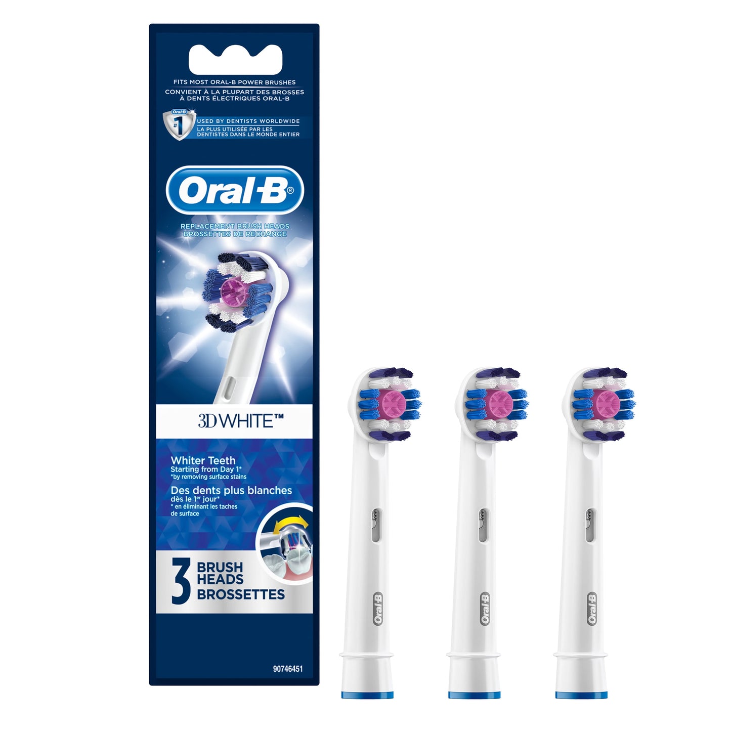 Oral-B 3D White Replacement Brush Heads 3 ct Carded Pack